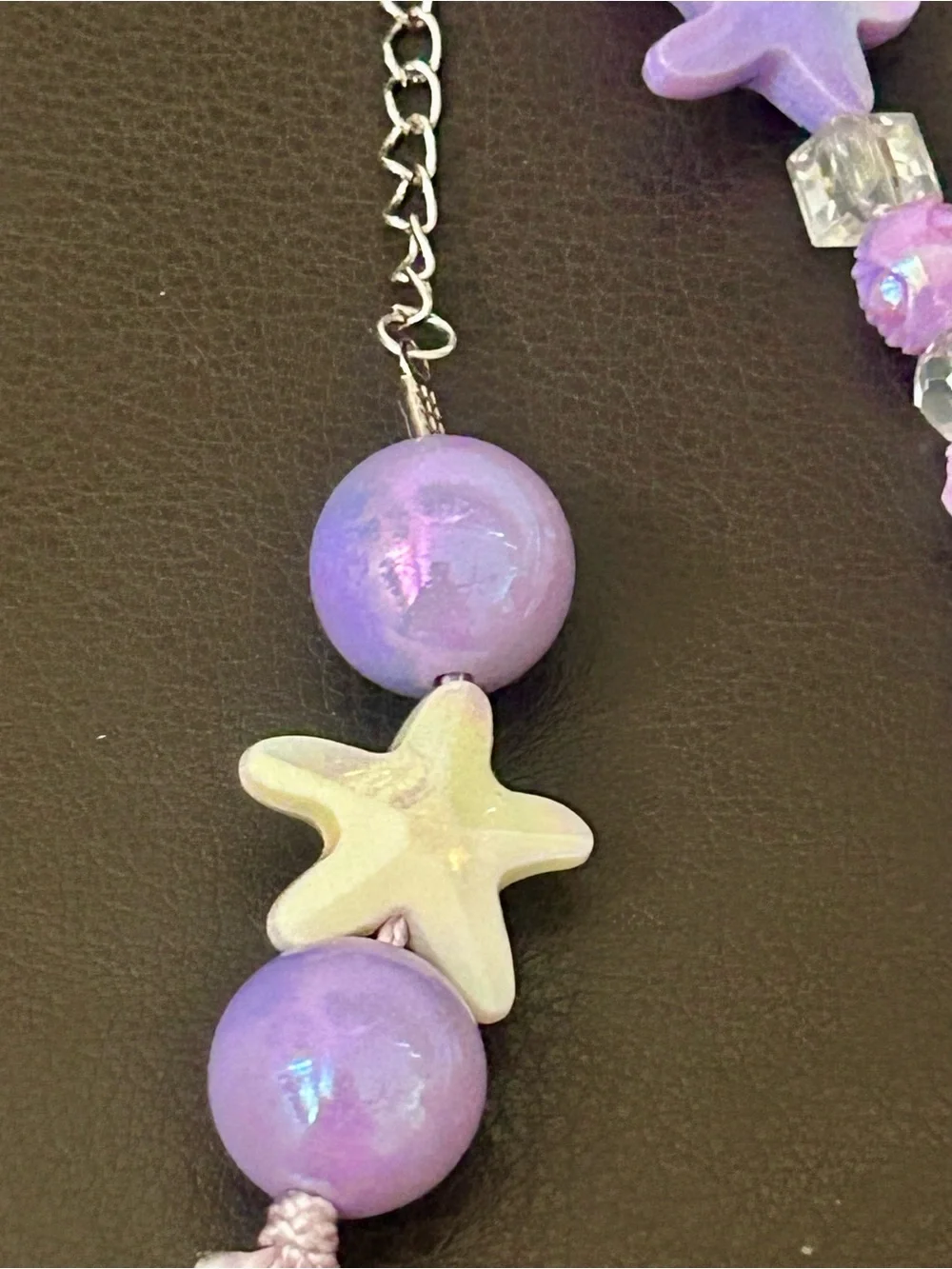 Purple Celestial Star Beaded Charm Keychain